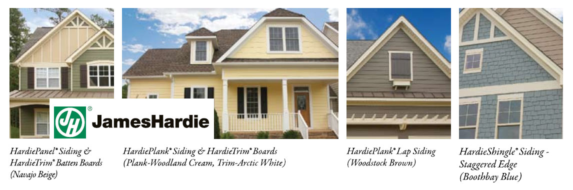 Exterior siding and trim products from James Hardie and Wilson Home Restorations
